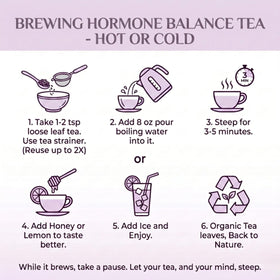 UR Happy Place Hormone Balance tea steeping in cup invites calm.