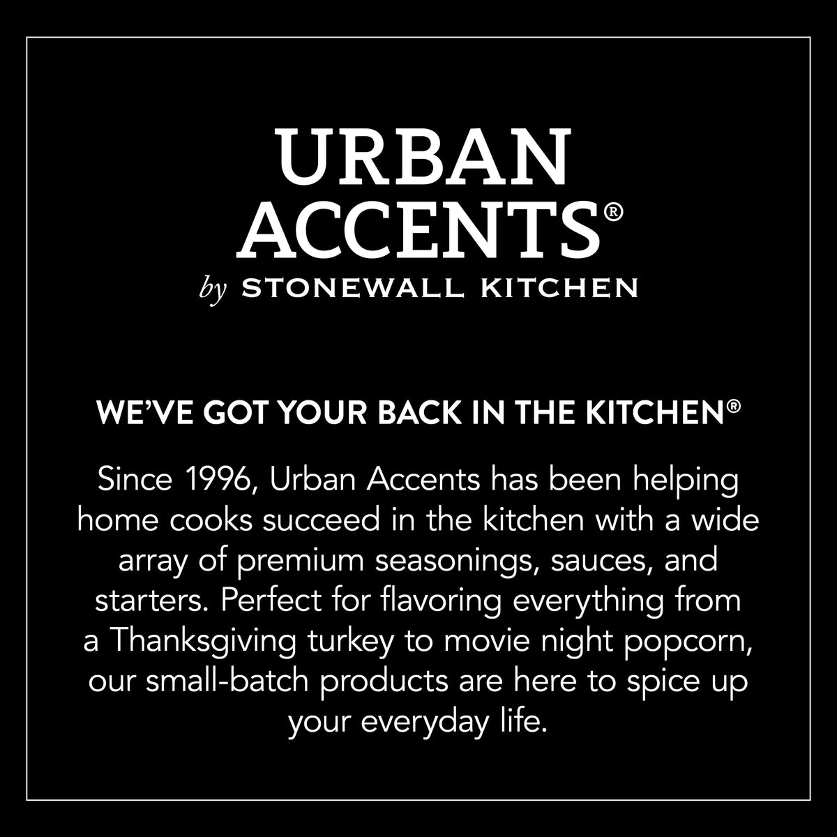 Urban Accents customer favorites display with recommended flavors.