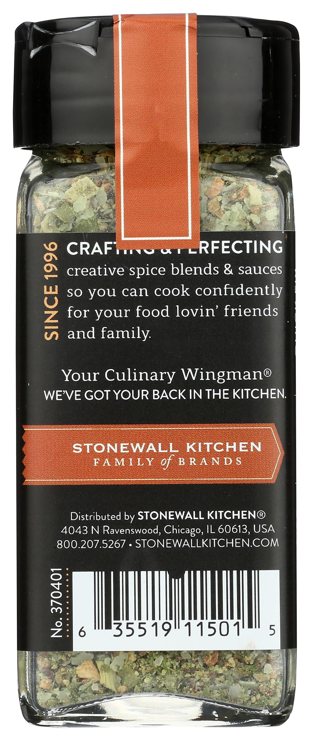 Close-up of the Fisherman Favorite spice jar highlighting gluten-free and non-GMO quality