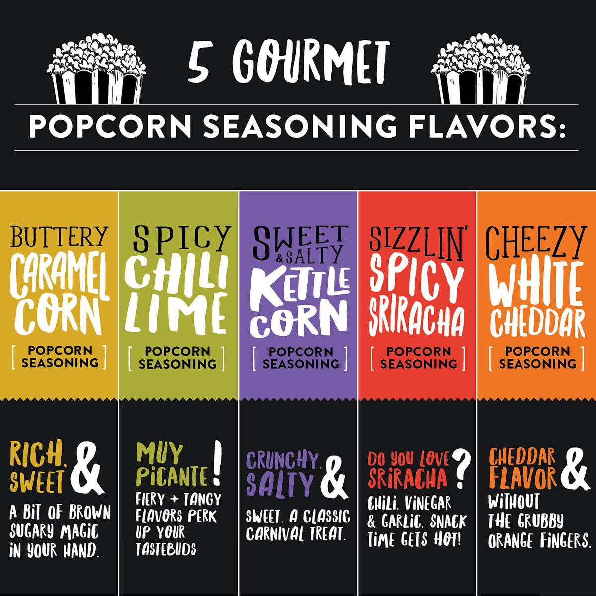 Urban Accents flavor seasonings collection ready to customize movie night snacking.