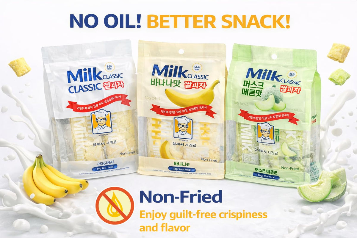 Urban HJ Banana flavor rice snack, subtly sweet and kid-friendly.
