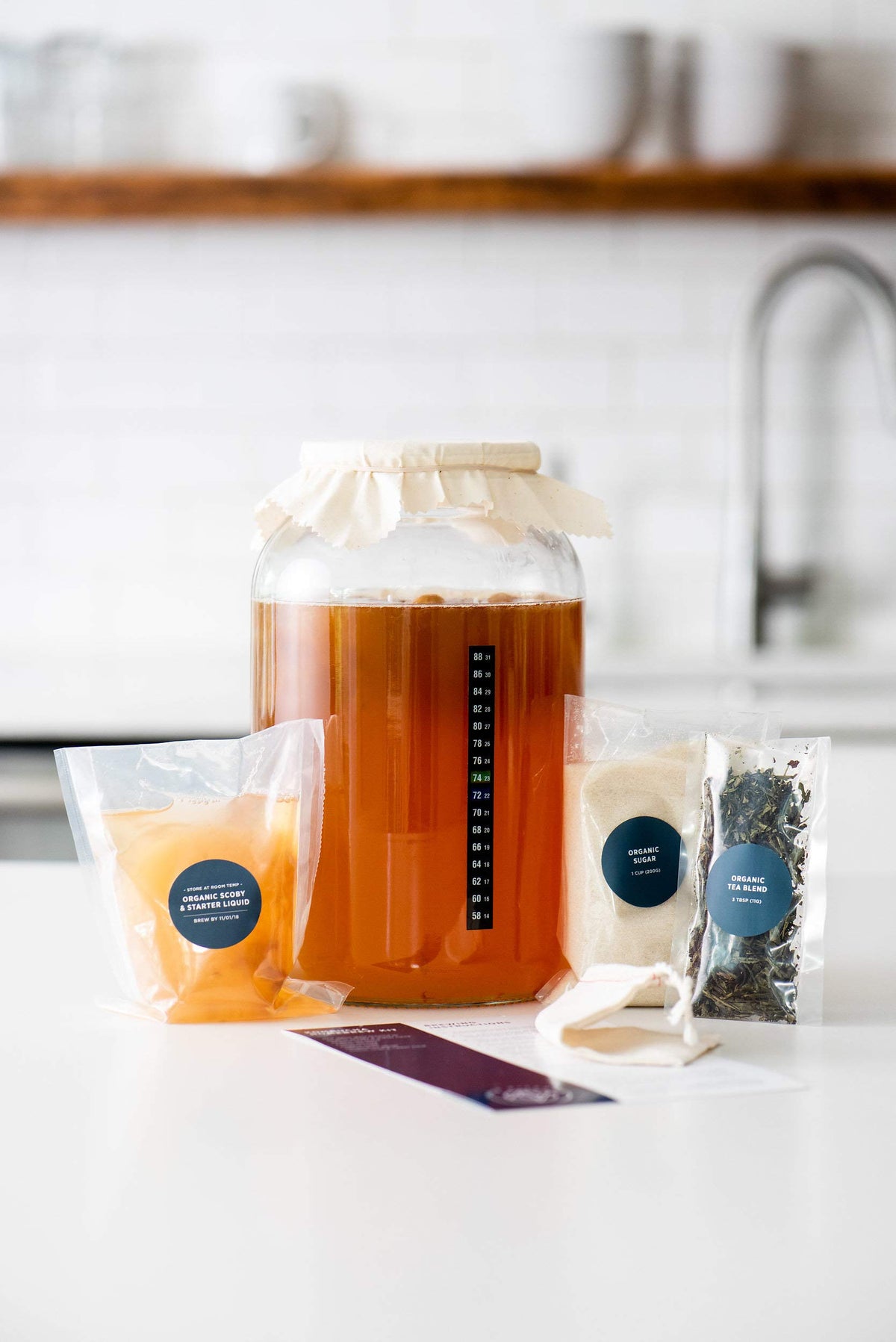 Urban Kitchen Kombucha 1-gallon glass jar with wide mouth for easy handling