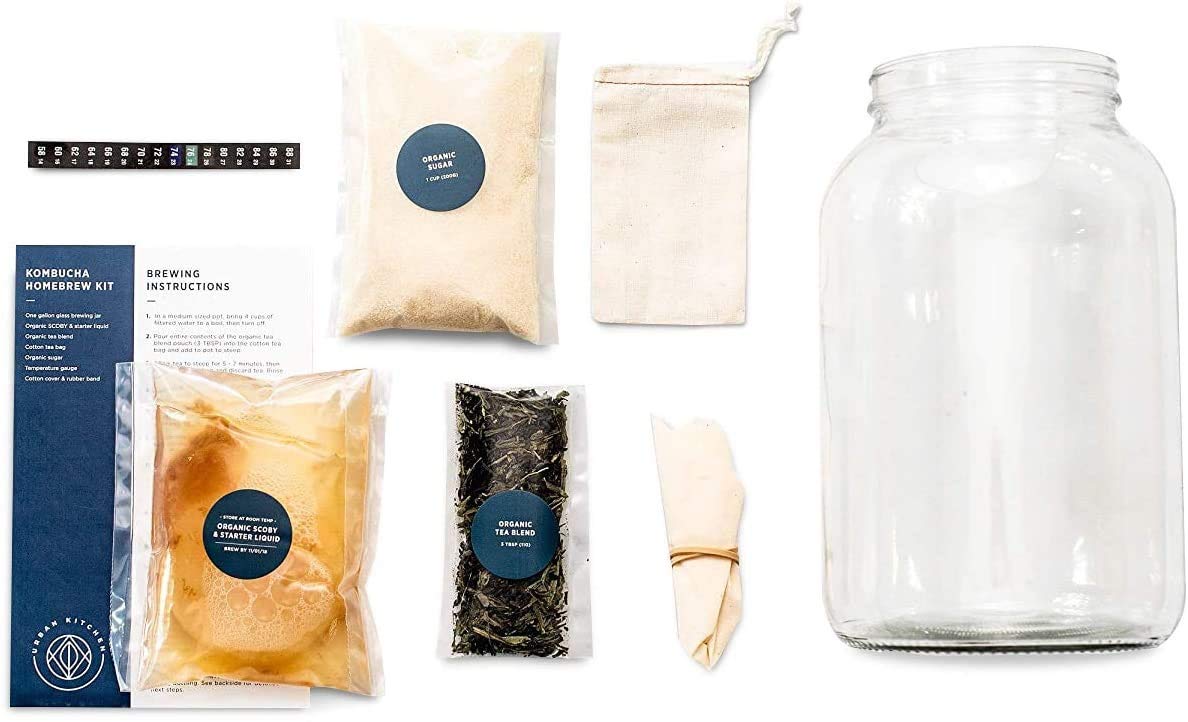 Urban Kitchen Kombucha starter kit cover showing full setup for easy brewing at home