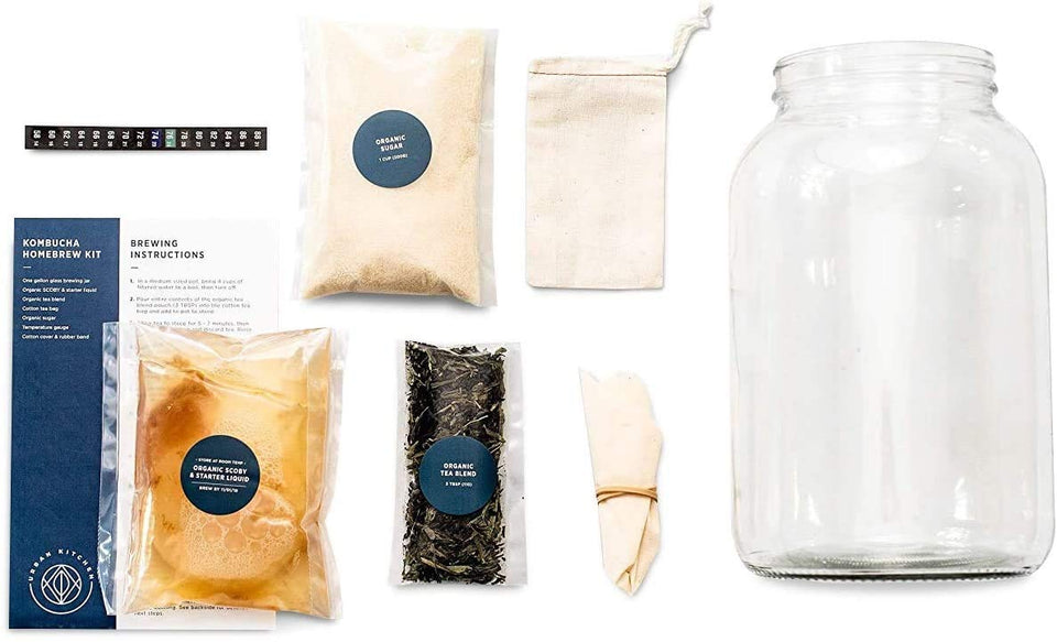 Urban Kitchen Kombucha starter kit cover showing full setup for easy brewing at home