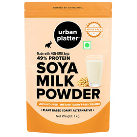 Urban Platter Soya Milk Powder packaging for pantry use and convenience