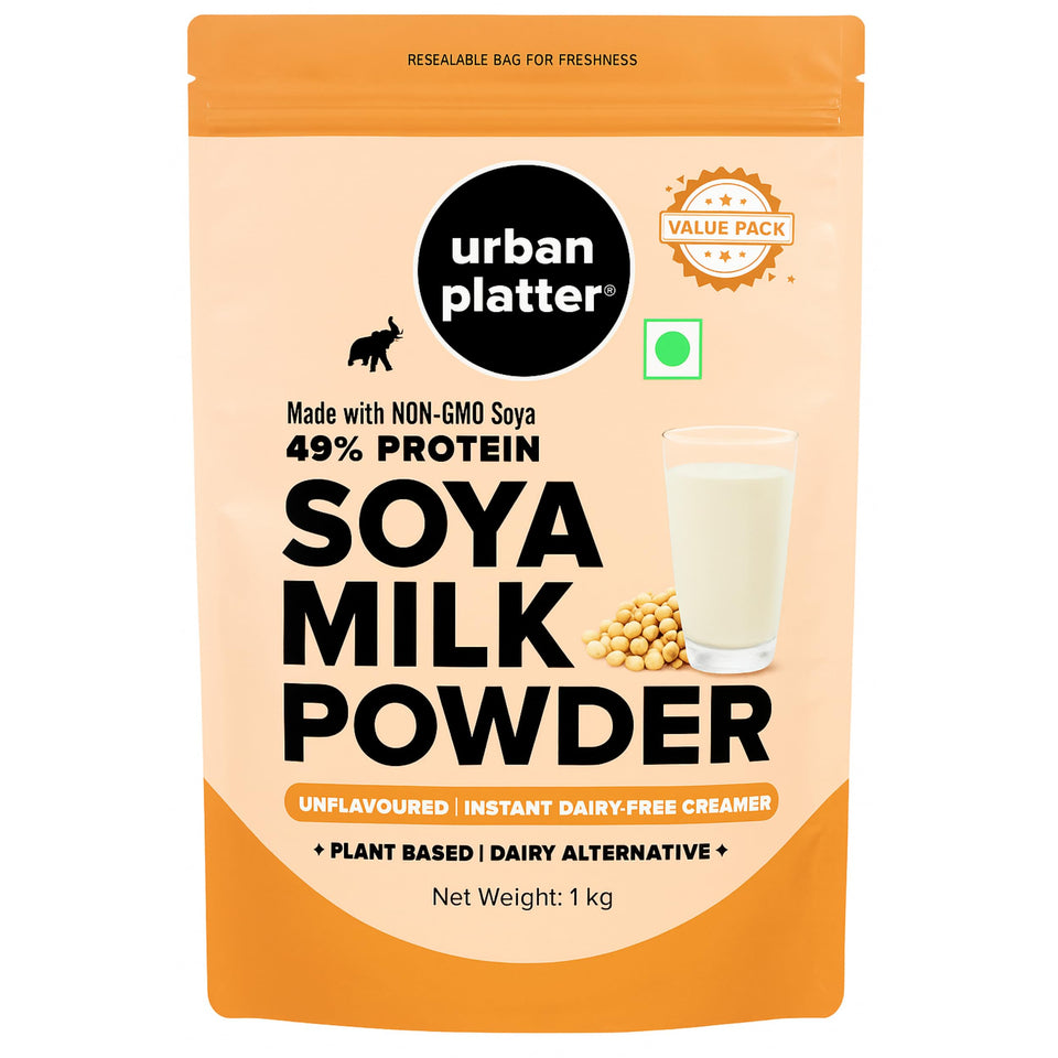 Urban Platter Soya Milk Powder packaging for pantry use and convenience