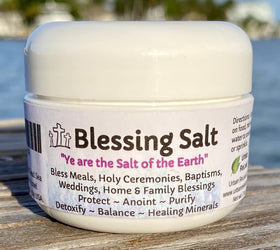 Urban ReLeaf Blessing Salt jar close-up for sacred use.