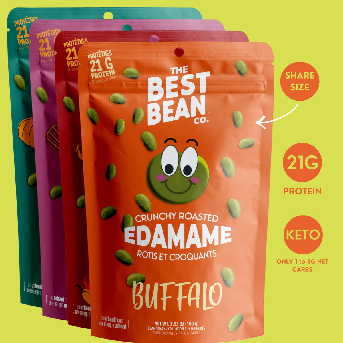 Buffalo edamame flavor from Urbani Best Bean Co delivers bold heat and crunch