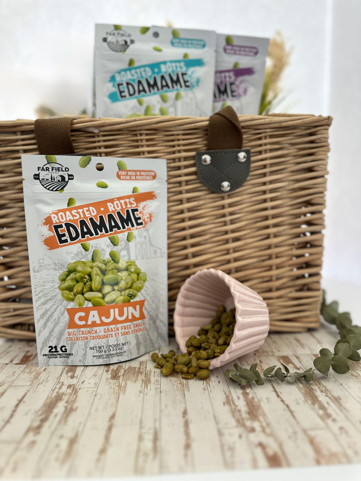 Urbani Far Field BBQ-edamame crunch, bold flavor for on-the-go snacking.