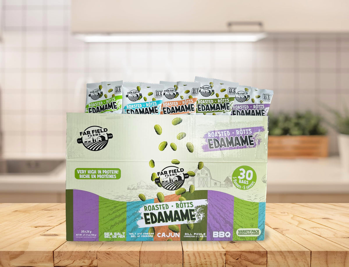 Urbani Far Field Edamame portion-size bags ideal for lunchboxes