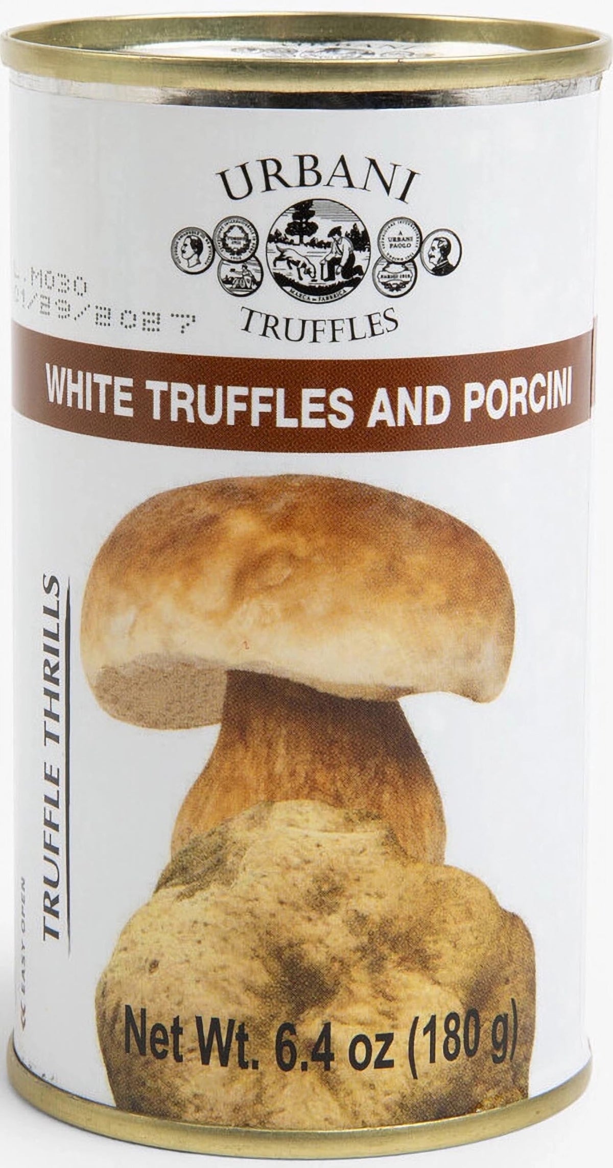 Urbani Truffles sauce jar close-up, premium aroma enhances pasta.