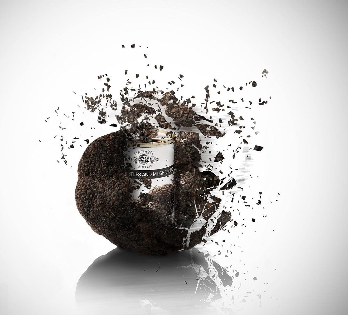 Urbani Truffles sauce ingredients graphic highlighting mushrooms and cheese