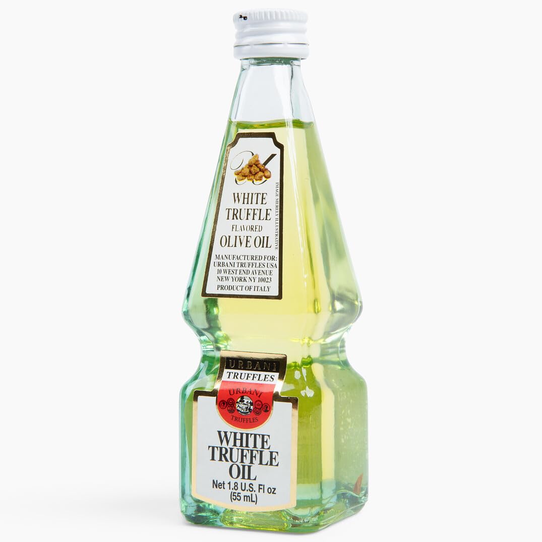 Urbani White Truffle Oil bottle ready for finishing Italian pasta.