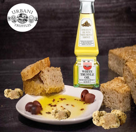 Urbani White Truffle Oil on pasta dish elevates flavor and aroma.