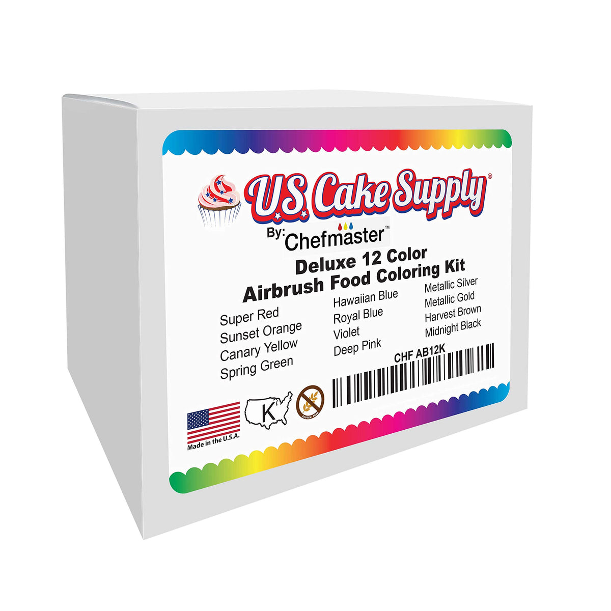 Great for airbrushed gradients and precise detailing on edible surfaces.