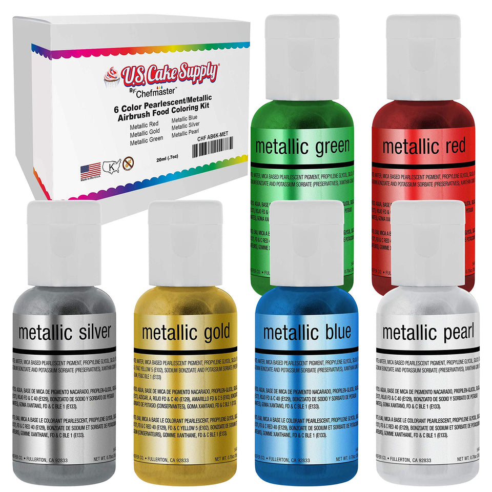 US Cake Supply airbrush pearlescent shimmer bottle pour for smooth color application