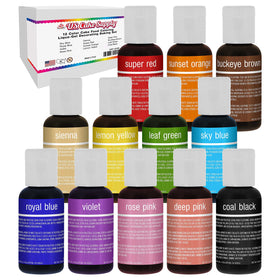 U.S. Cake Supply Liqua-Gel colors bottle cap close-up for precise drops.