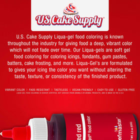 US Cake Supply Liqua-Gel smooth application on whipped frosting highlights splash-free blending