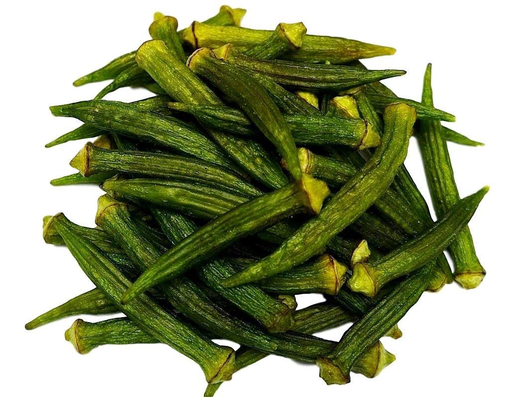 US Snacks Dried Okra Chips sea salt pack, light and crispy veggie snack for mindful portions.