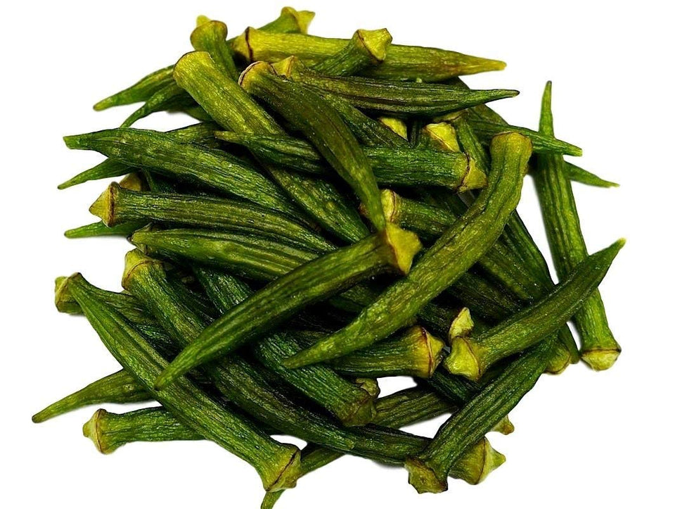 US Snacks Dried Okra Chips sea salt pack, light and crispy veggie snack for mindful portions.