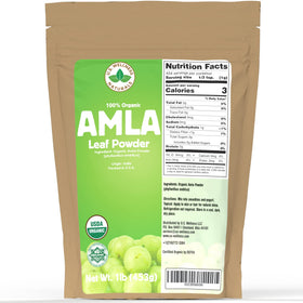 US Wellness Naturals Organic Amla Powder packaging keeps freshness in a resealable kraft pouch.