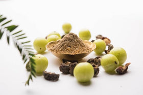 US Wellness Naturals Amla powder displayed with Indian farm origins.
