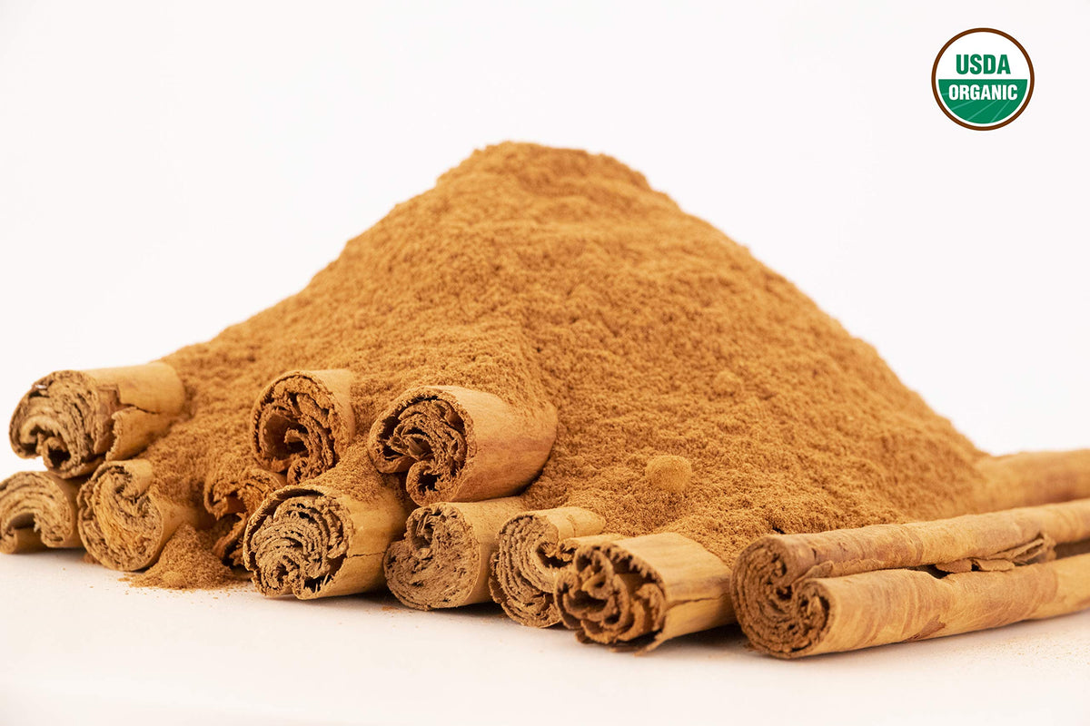 US Wellness Naturals Ceylon Cinnamon powder texture in a bowl for warm drinks