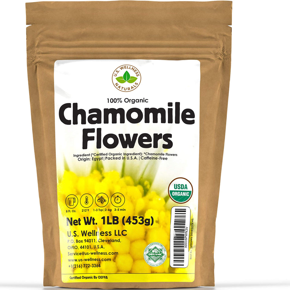 U.S. Wellness Naturals chamomile tea bulk bag ready for brewing and storage