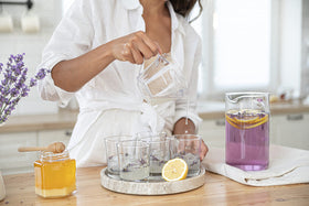 US Wellness Naturals lavender infused lemonade idea with vibrant floral notes.