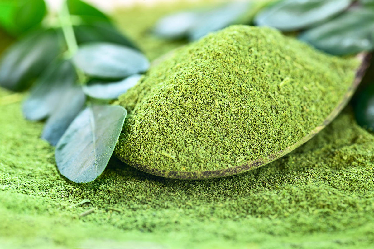US Wellness Naturals Moringa powder label; organic certification and origin details.