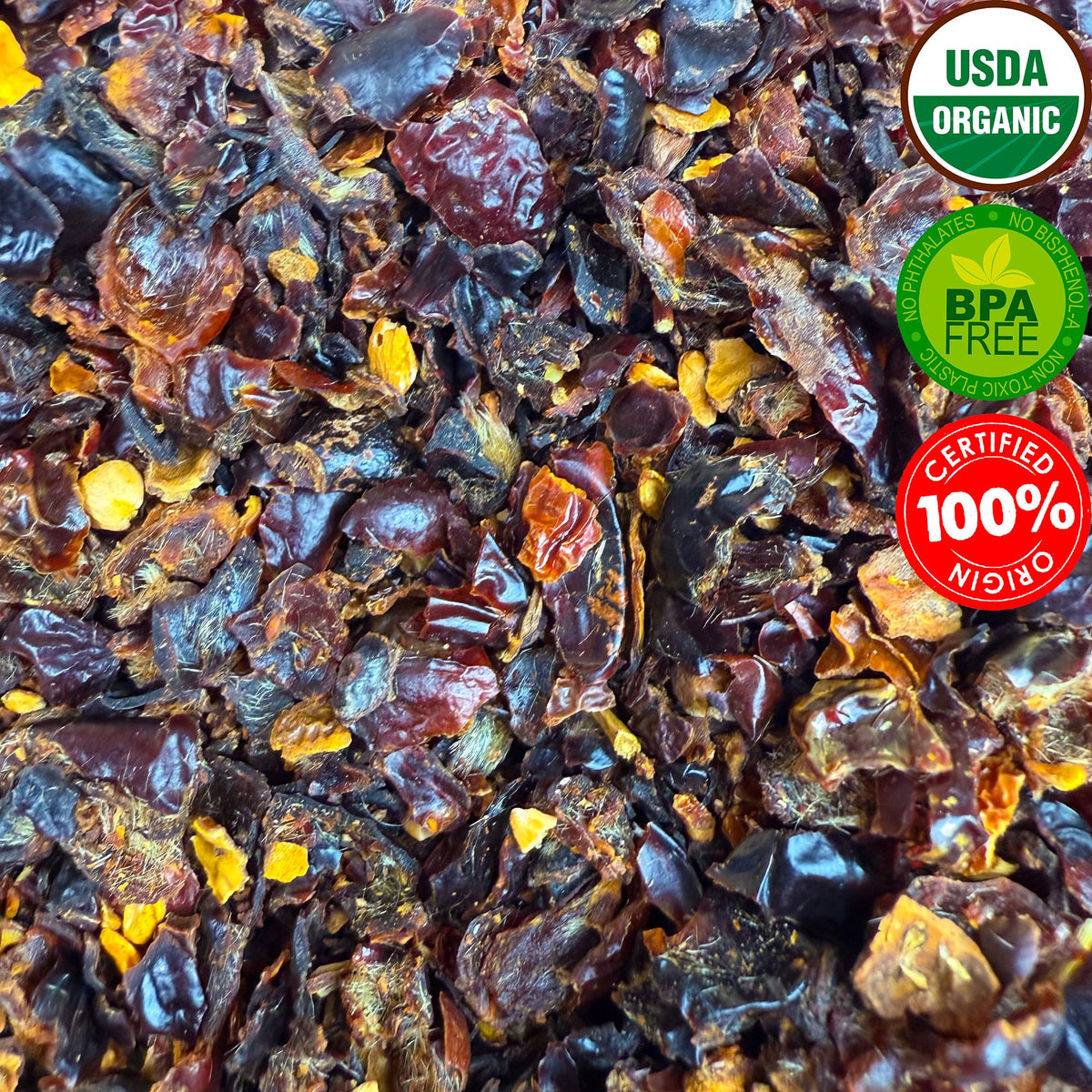 U.S. Wellness Naturals seedless rose hips shells for pure, additive-free flavor.
