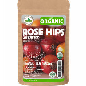 U.S. Wellness Naturals Rose Hips Tea 1lb packaging preserves freshness for everyday brewing.