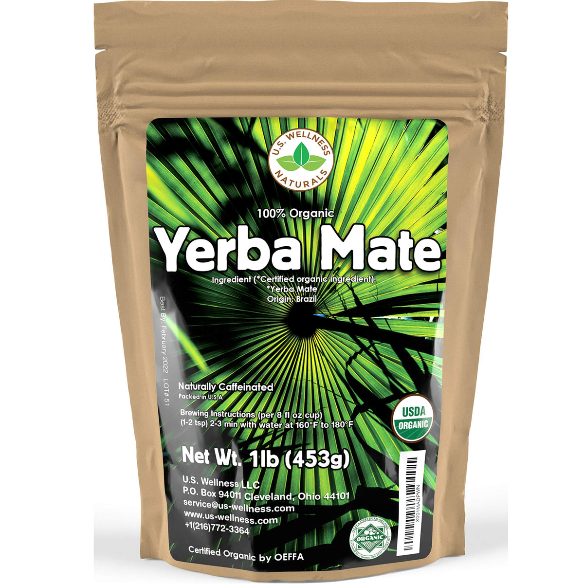US Wellness Naturals Yerba Mate bulk bag ready for daily ritual