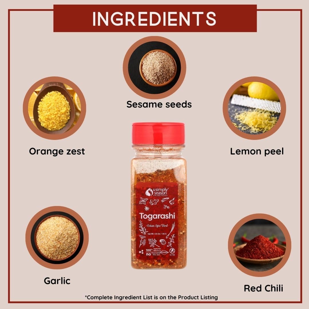 USimplySeason Togarashi bottle pour enables easy, controlled seasoning.