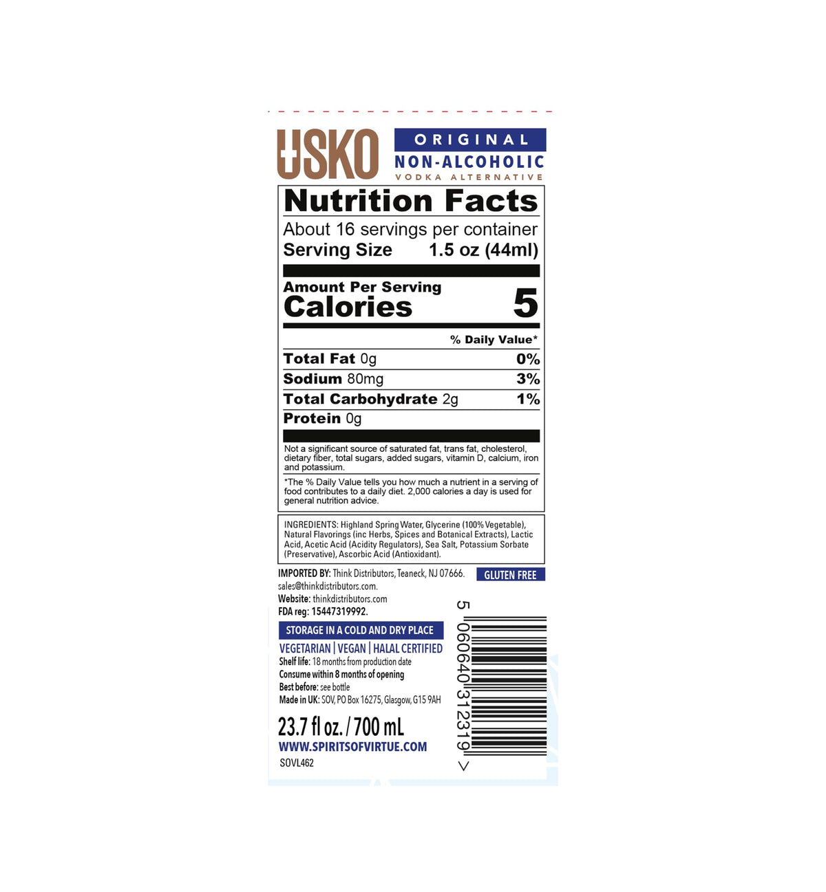 USKO Original glass with citrus twist signals refreshing, low-sugar enjoyment