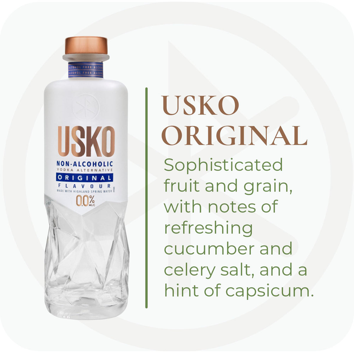 USKO Original being poured into a glass for sophisticated alcohol-free beverages