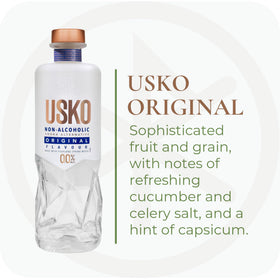 USKO Original being poured into a glass for sophisticated alcohol-free beverages