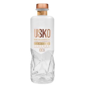 USKO Vanilla non-alcoholic vodka bottle with premium label and smooth taste profile.