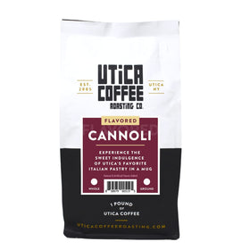 Utica Coffee Cannoli bag front highlights branding and creamy flavor for everyday mornings.