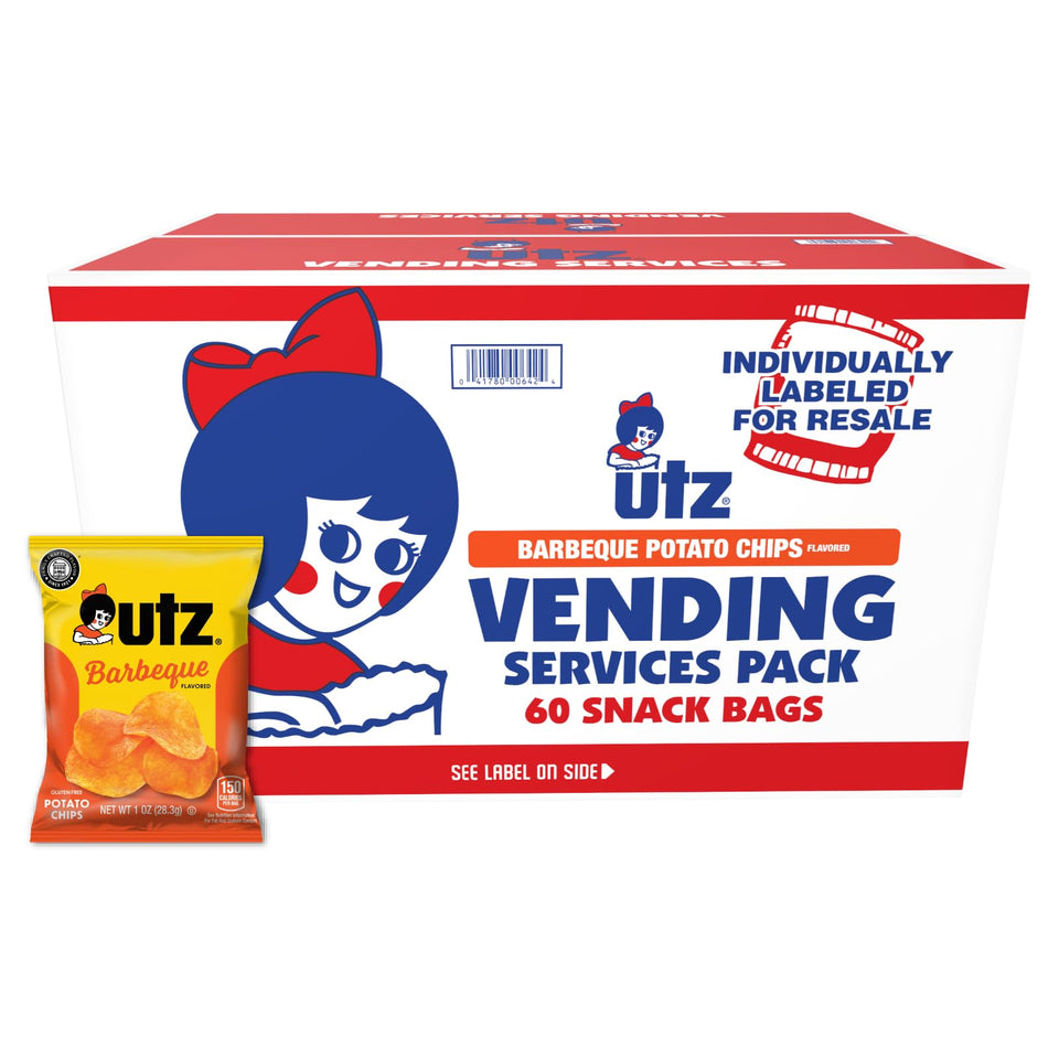 Utz Bar-B-Q potato chips in a 1 oz bag for convenient on-the-go snacking