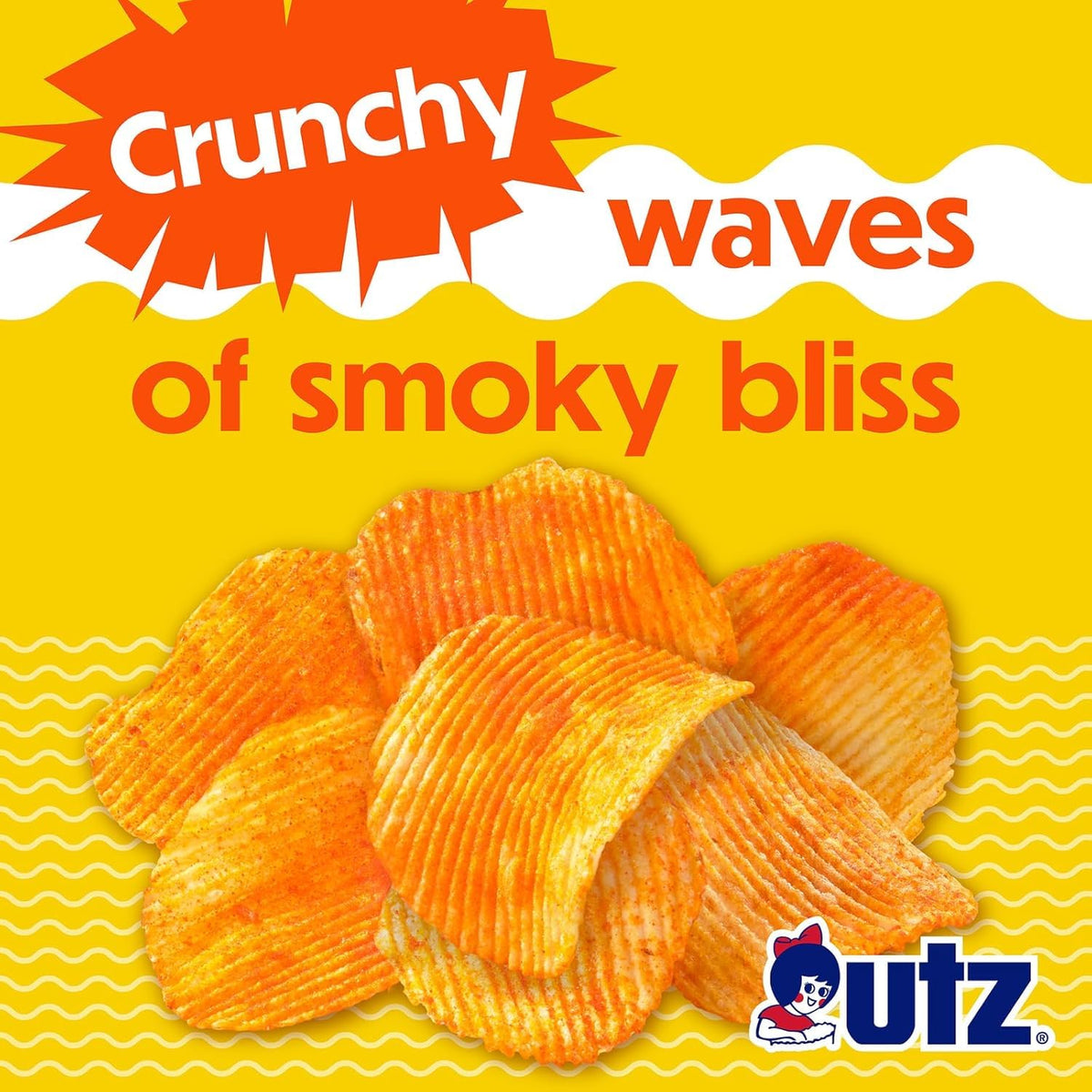 Utz Bar-B-Q chips gluten-free and no hydrogenated oils labeling