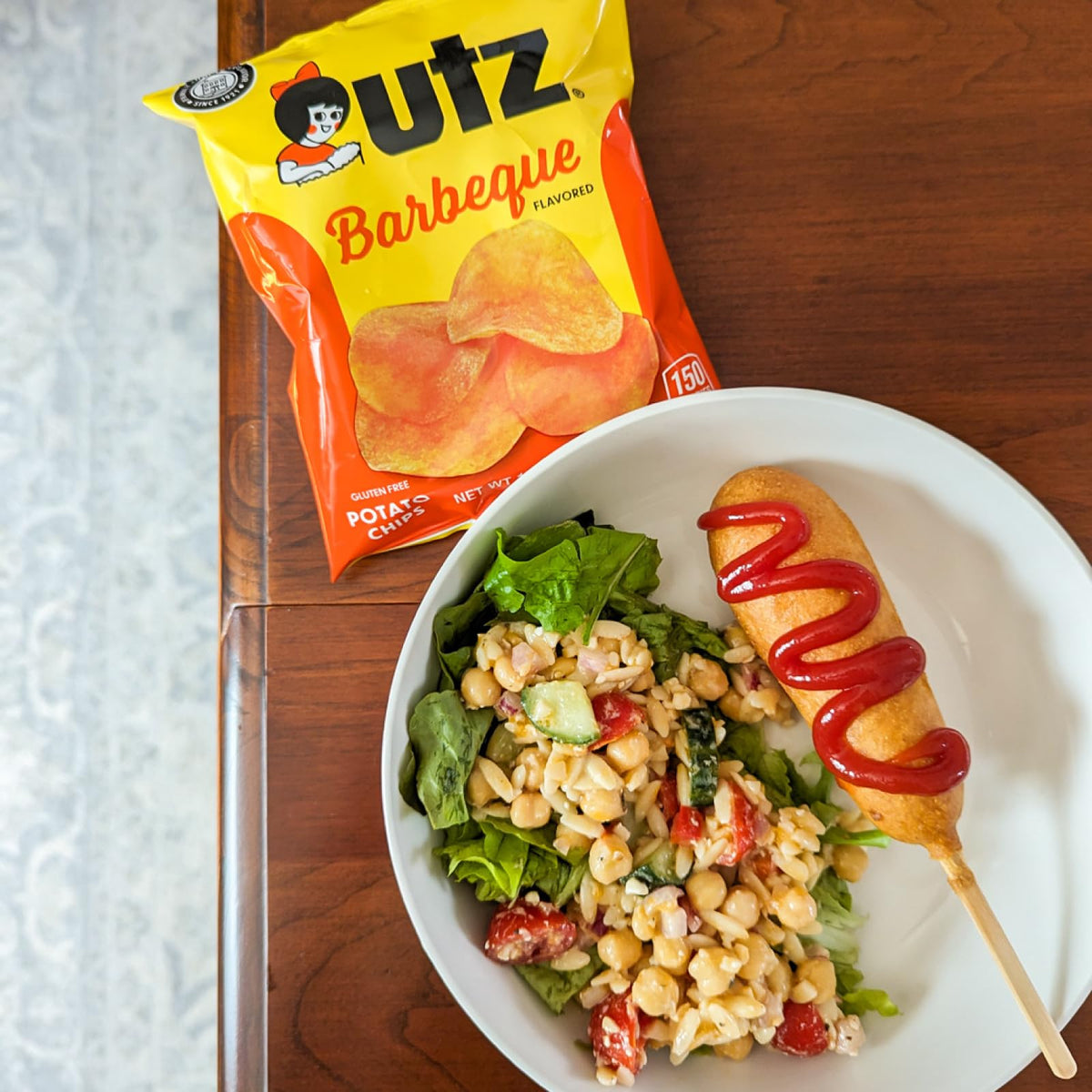 Utz BBQ Chips 1 oz pack for snack breaks on the go.