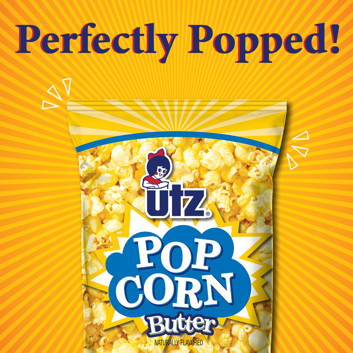Utz Butter Popcorn plate setup, perfect for a movie night snack.