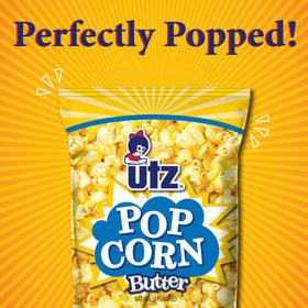 Utz Butter Popcorn plate setup, perfect for a movie night snack.