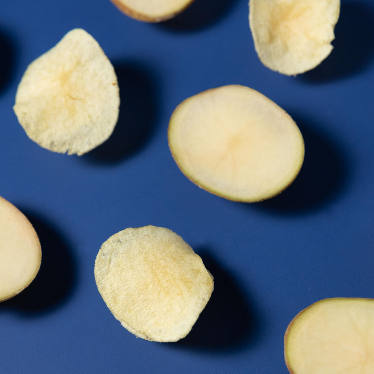 Utz No Salt Added chips close-up showing crisp texture and simple crunch appeal
