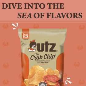 Vending-ready Utz Crab Chips in a single-serve bag for machines