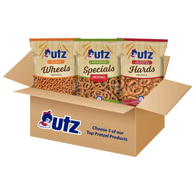 Utz Custom Pretzel 3 Bag Bundle front view, ideal for family movie nights.