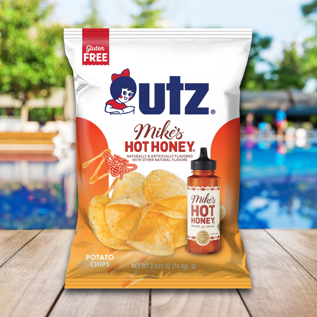 Utz Mike’s Hot Honey chips served in a bowl ready for sharing.