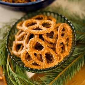 Utz Mixed Minis Sea Salt Pretzels closeup, perfect for on-the-go crunch.