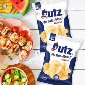 Utz No Salt Added chips in lunchbox for on-the-go snacking